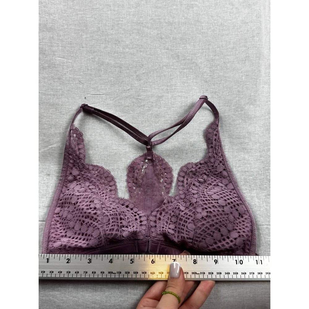 Victoria's Secret Plum Purple Floral Lace Racerback Bralette Small S/P/CH